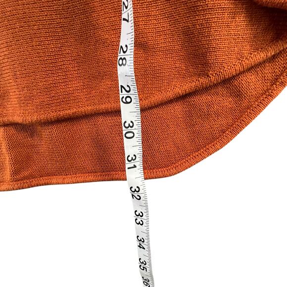 Michael Kors MMK Knit Sweater Women M Maple Brown Side Zip Cozy Core Boho Chic - Picture 9 of 14